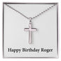 Happy Birthday Roger - Stainless Steel Ball Chain Cross Necklace