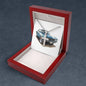 Muscle Car 05 - Stainless Steel Ball Chain Cross Necklace With Mahogany Style Luxury Box