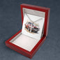 Muscle Car 06 - Stainless Steel Ball Chain Cross Necklace With Mahogany Style Luxury Box