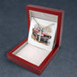 Muscle Car 04 - Stainless Steel Ball Chain Cross Necklace With Mahogany Style Luxury Box