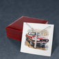 Muscle Car 04 - Stainless Steel Ball Chain Cross Necklace With Mahogany Style Luxury Box