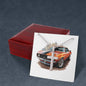 Muscle Car 08 - Stainless Steel Ball Chain Cross Necklace With Mahogany Style Luxury Box