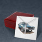 Muscle Car 05 - Stainless Steel Ball Chain Cross Necklace With Mahogany Style Luxury Box