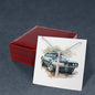 Muscle Car 13 - Stainless Steel Ball Chain Cross Necklace With Mahogany Style Luxury Box