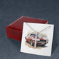 Muscle Car 06 - Stainless Steel Ball Chain Cross Necklace With Mahogany Style Luxury Box