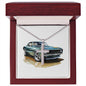 Muscle Car 11 - Stainless Steel Ball Chain Cross Necklace With Mahogany Style Luxury Box