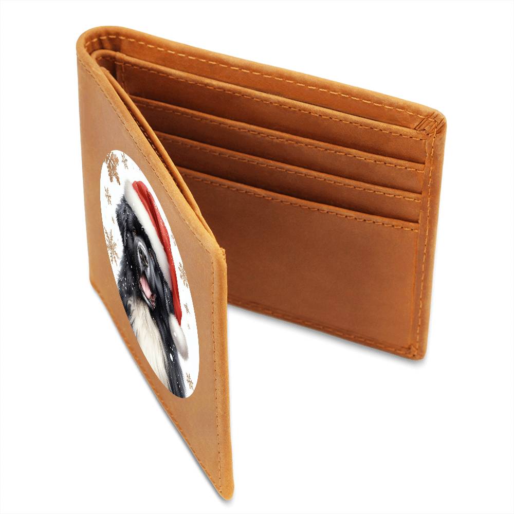 Christmas Dog - Newfoundland - Leather Wallet