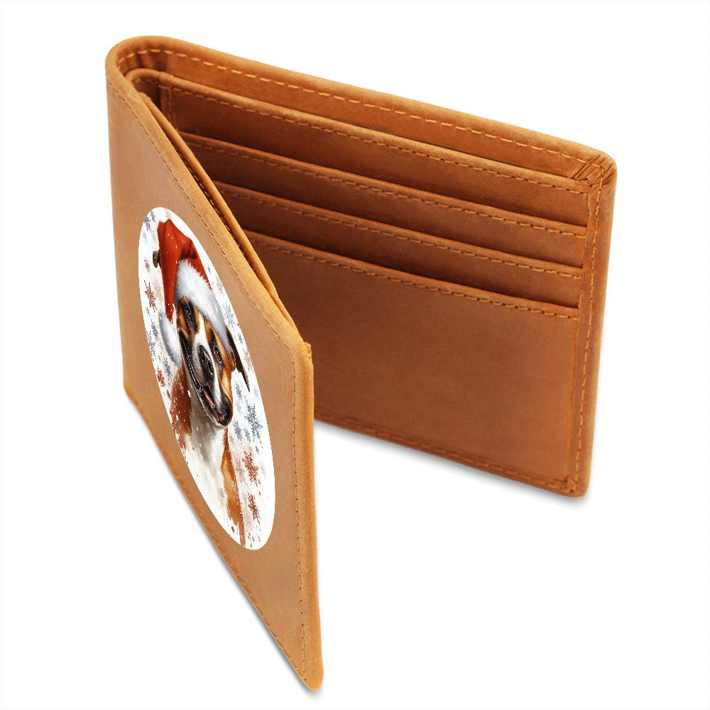 Christmas Dog - American Staffordshire Terrier - Leather Wallet