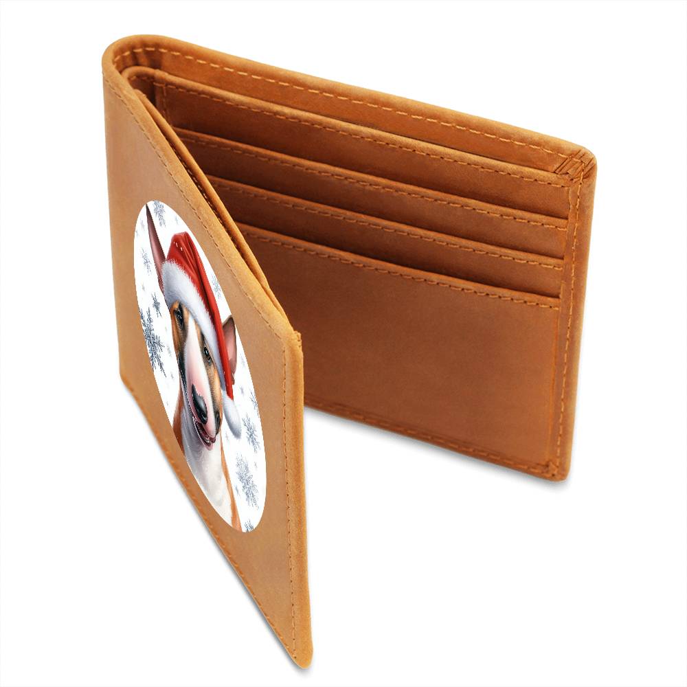 Christmas Dog - Miniature Bull Terrier - Leather Wallet