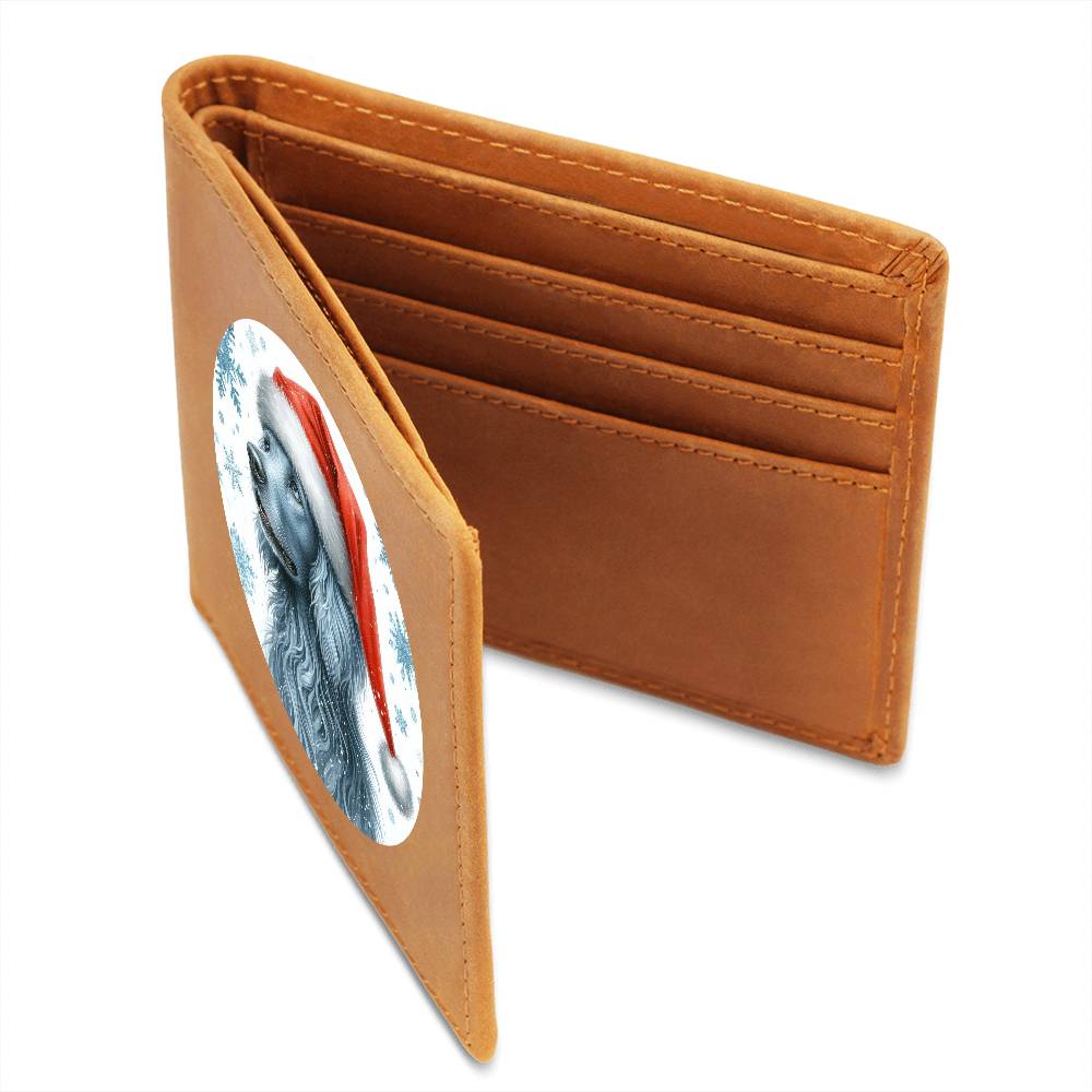 Christmas Dog - Blue Lacy - Leather Wallet