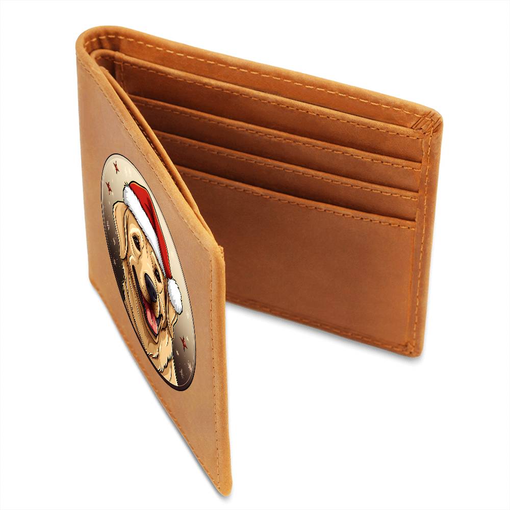 Dog Stained Glass Christmas Design 027 - Leather Wallet