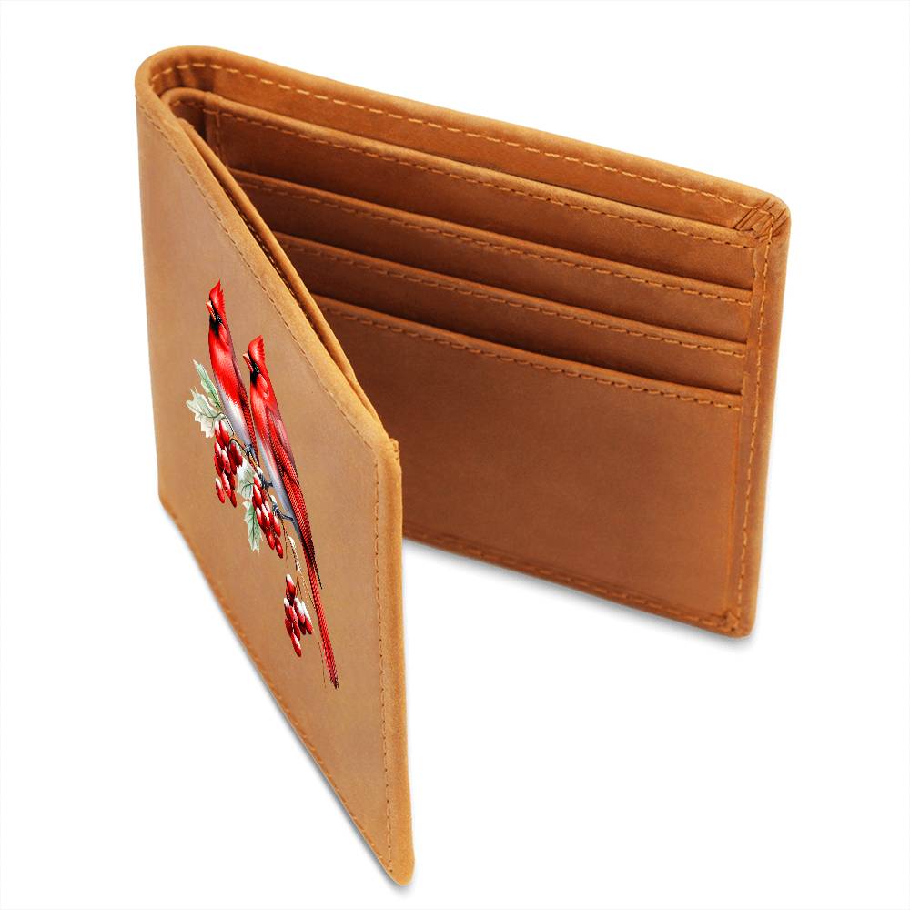 Christmas Cardinal 012 - Leather Wallet