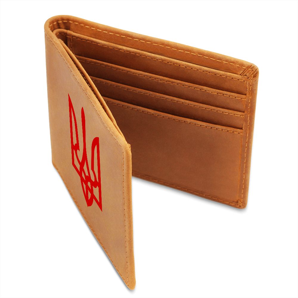 Tryzub (Red) - Leather Wallet