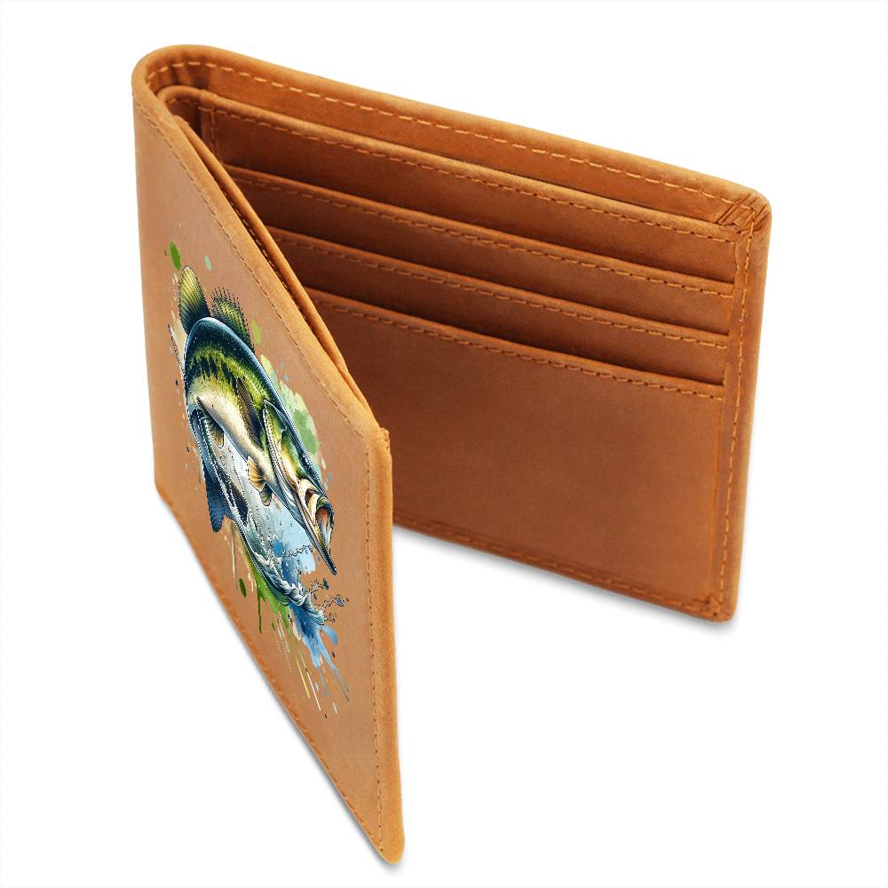 Gone Bass Fishing 01 - Leather Wallet