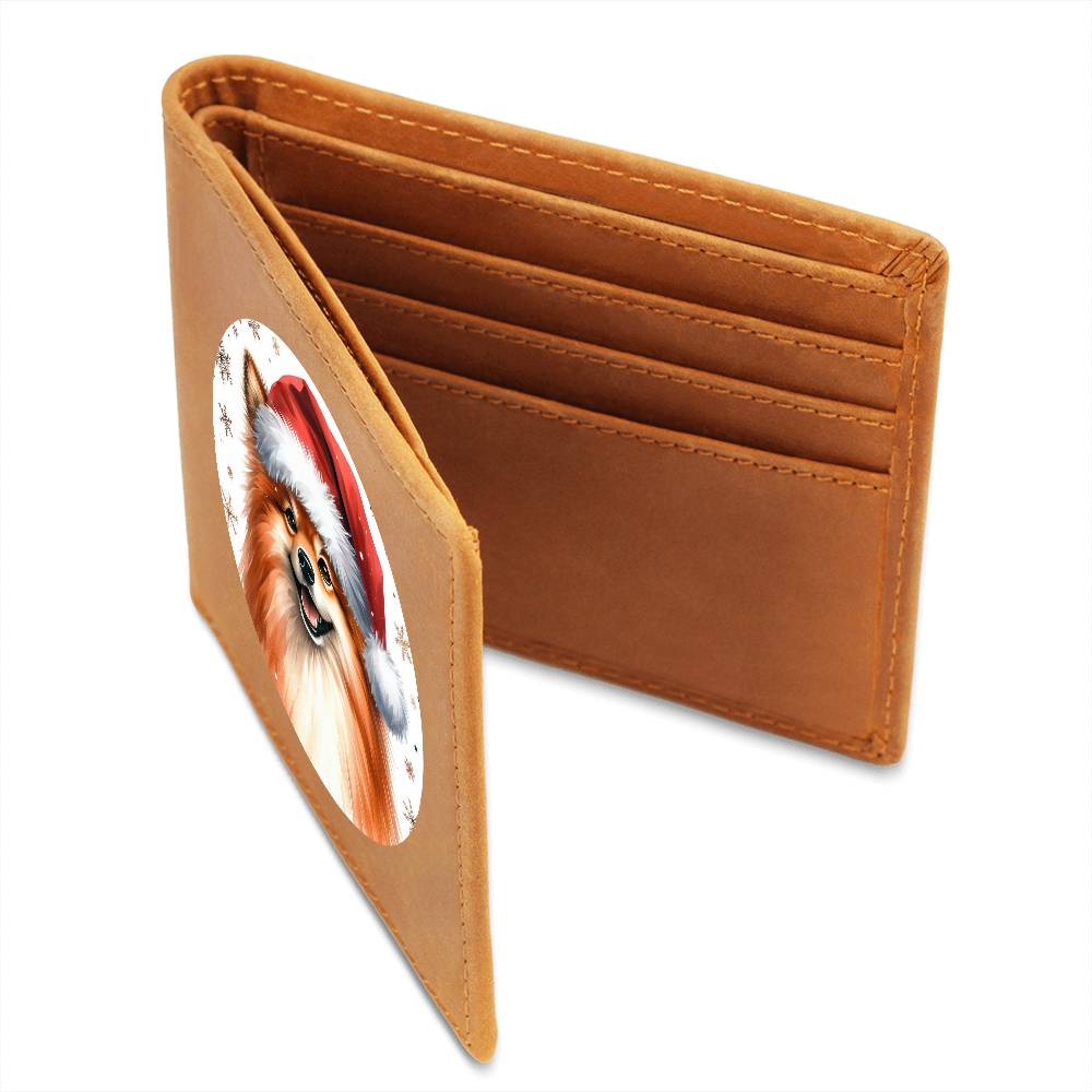 Christmas Dog - Finnish Spitz - Leather Wallet