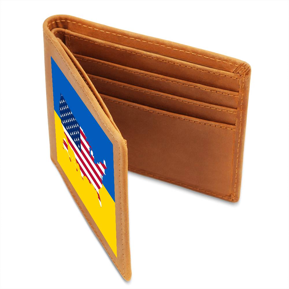 Ukrainian-American - Leather Wallet