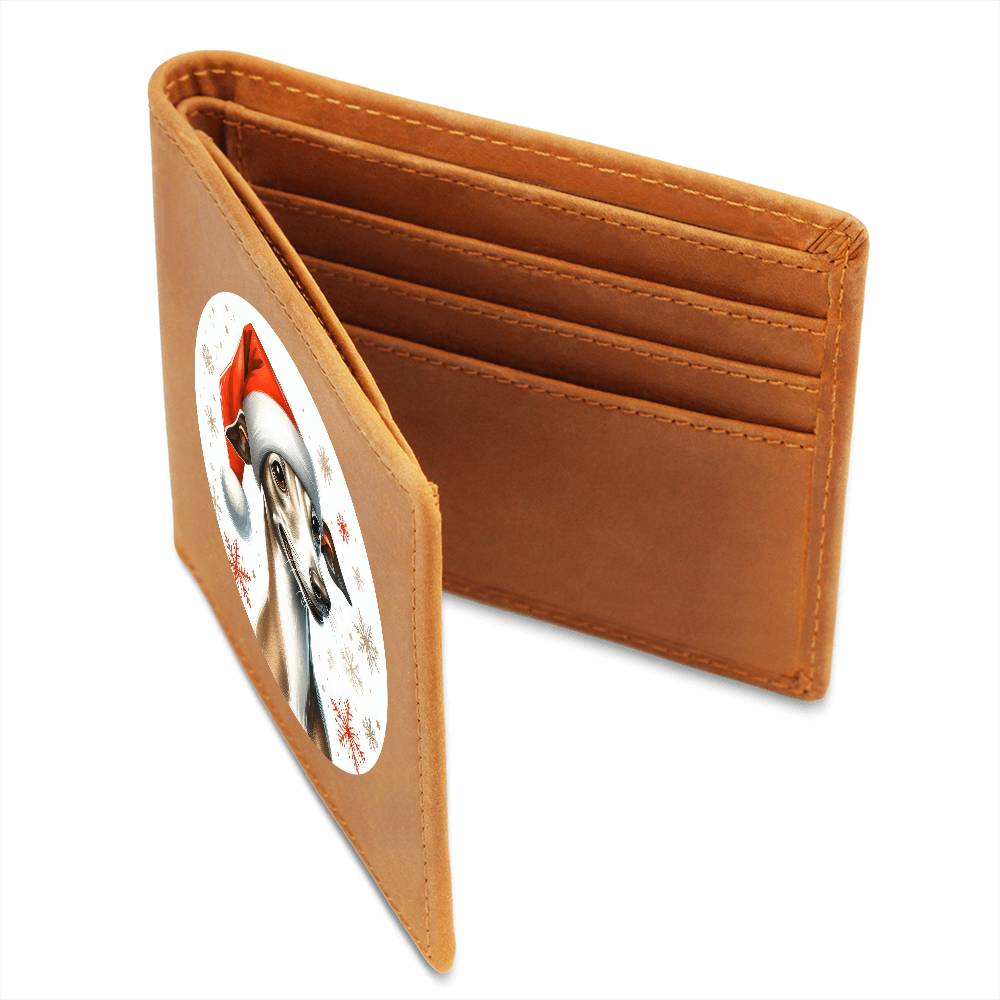 Christmas Dog - Italian Greyhound - Leather Wallet