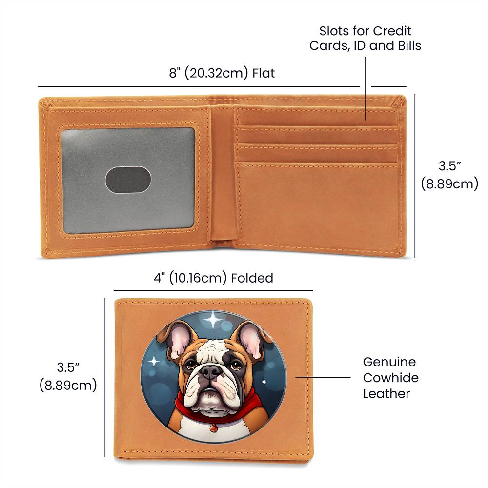 Dog Stained Glass Christmas Design 017 - Leather Wallet