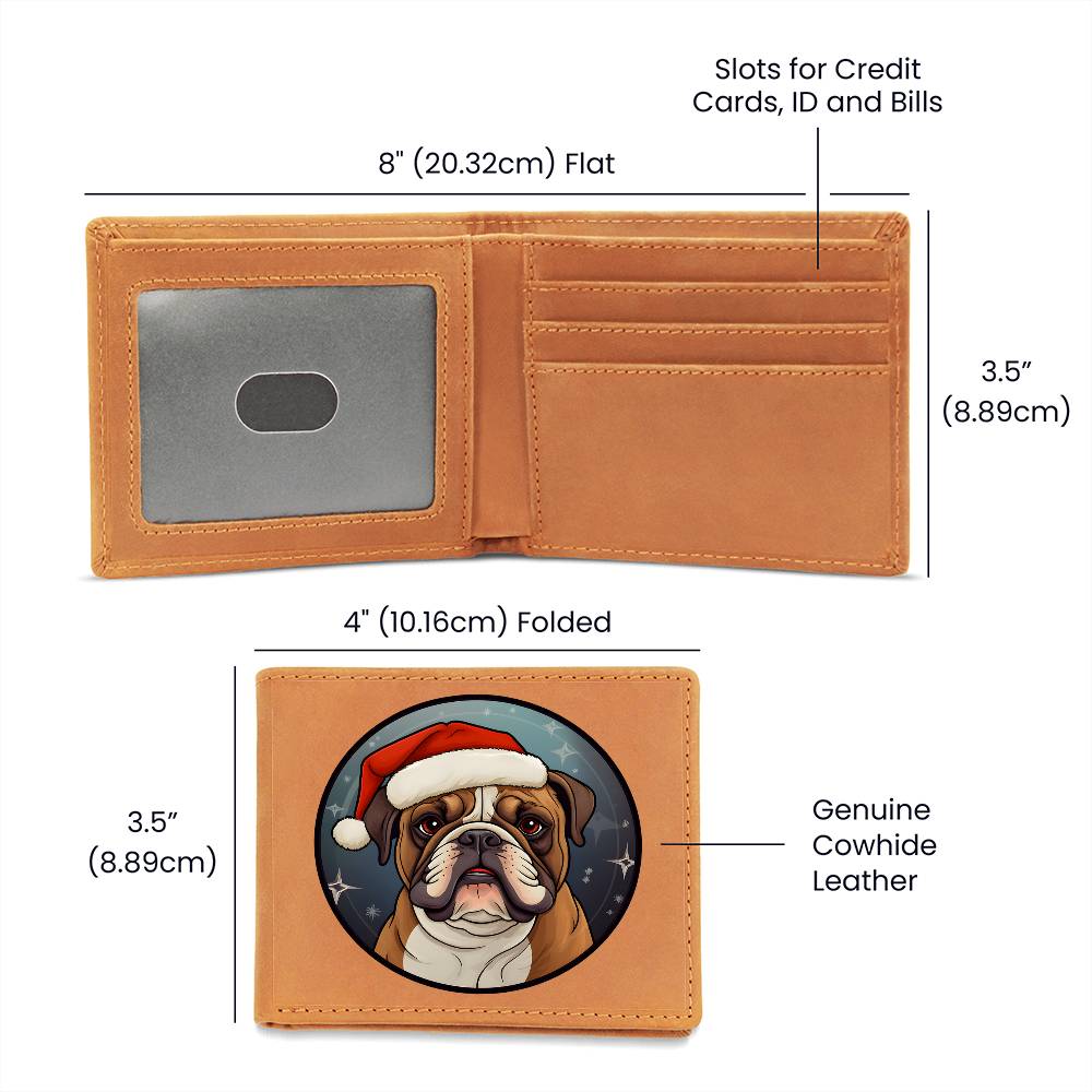 Dog Stained Glass Christmas Design 031 - Leather Wallet
