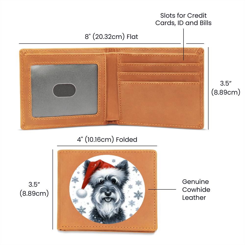 Christmas Dog - Kerry Blue Terrier - Leather Wallet