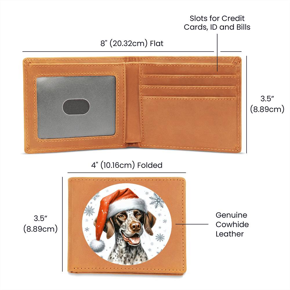 Christmas Dog - Pointer - Leather Wallet