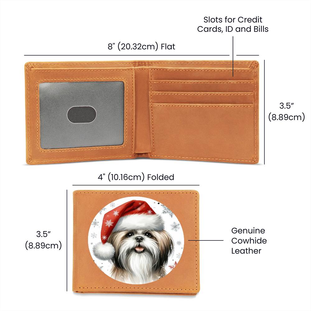 Christmas Dog - Shih Tzu - Leather Wallet
