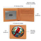 Christmas Red Cardinal Stained Glass Design 011 - Leather Wallet