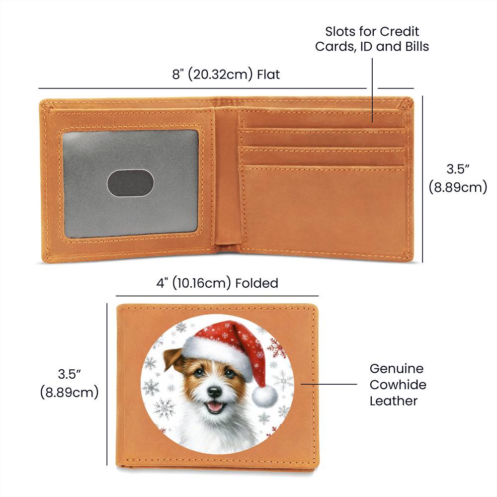 Christmas Dog - Jack Russell Terrier - Leather Wallet
