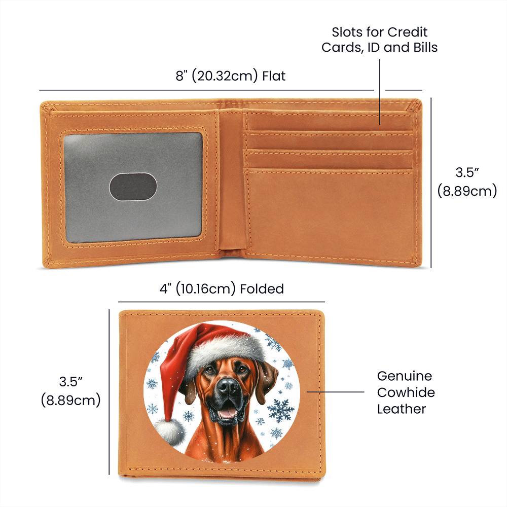 Christmas Dog - Rhodesian Ridgeback - Leather Wallet