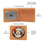 Dog Stained Glass Christmas Design 021 - Leather Wallet