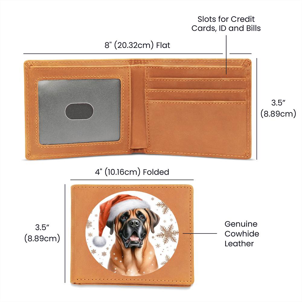 Christmas Dog - Boerboel - Leather Wallet
