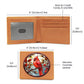 Christmas Red Cardinal Stained Glass Design 031 - Leather Wallet