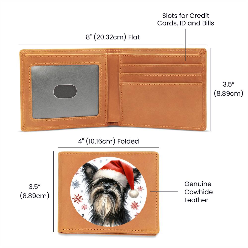 Christmas Dog - Affenpinscher - Leather Wallet