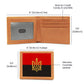 Stylized Tryzub And Red-Black Flag - Leather Wallet