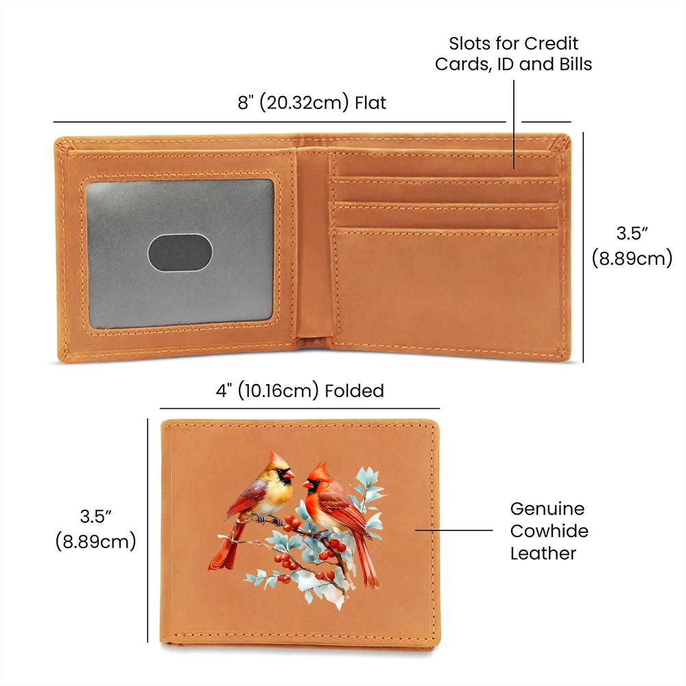 Christmas Cardinal 013 - Leather Wallet