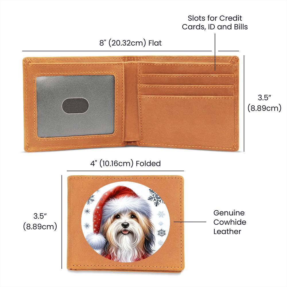 Christmas Dog - Havanese - Leather Wallet