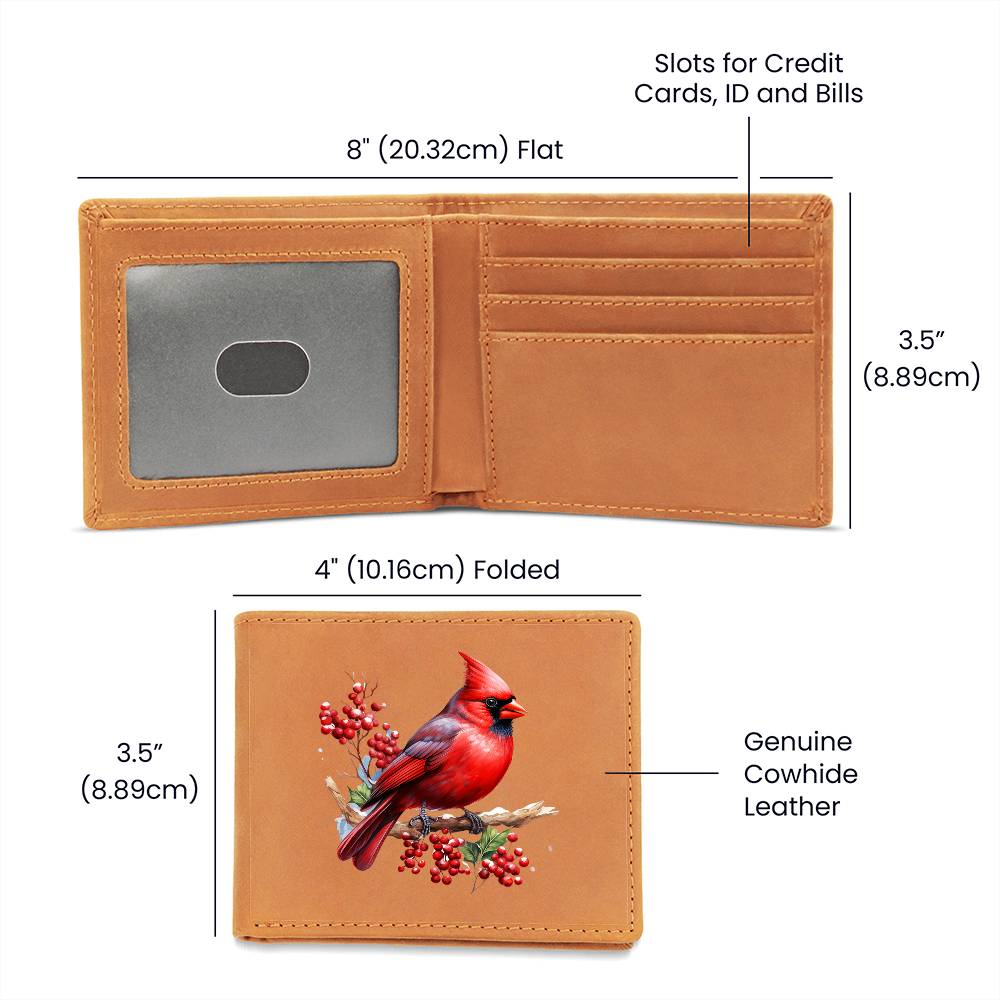 Christmas Cardinal 010 - Leather Wallet