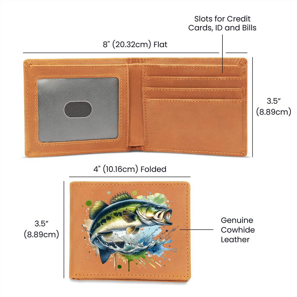 Gone Bass Fishing 01 - Leather Wallet