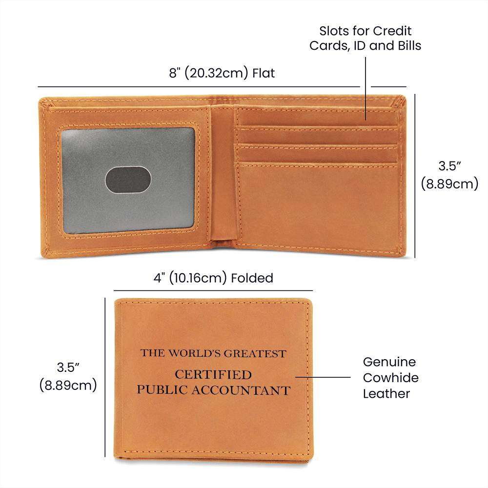 World's Greatest Certified Public Accountant - Leather Wallet