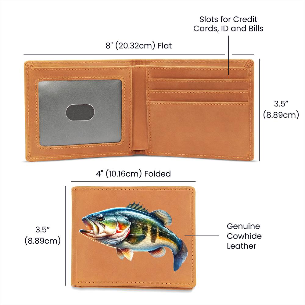 Gone Bass Fishing 10 - Leather Wallet