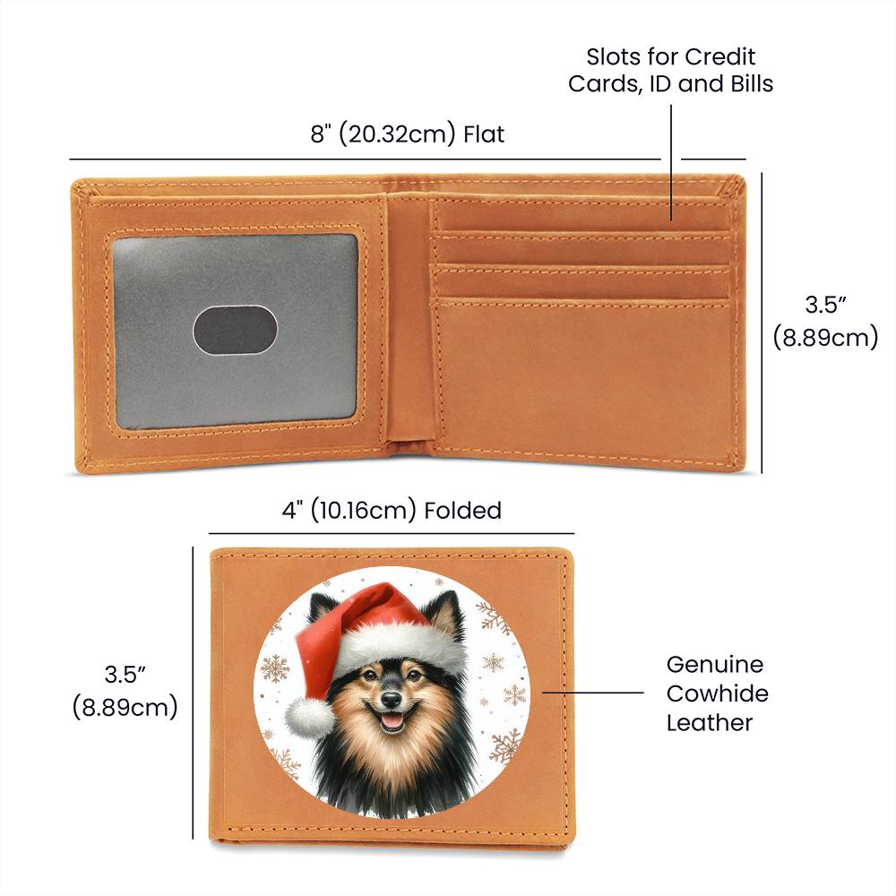 Christmas Dog - Schipperke - Leather Wallet
