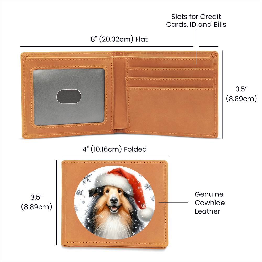 Christmas Dog - Croatian Sheepdog - Leather Wallet