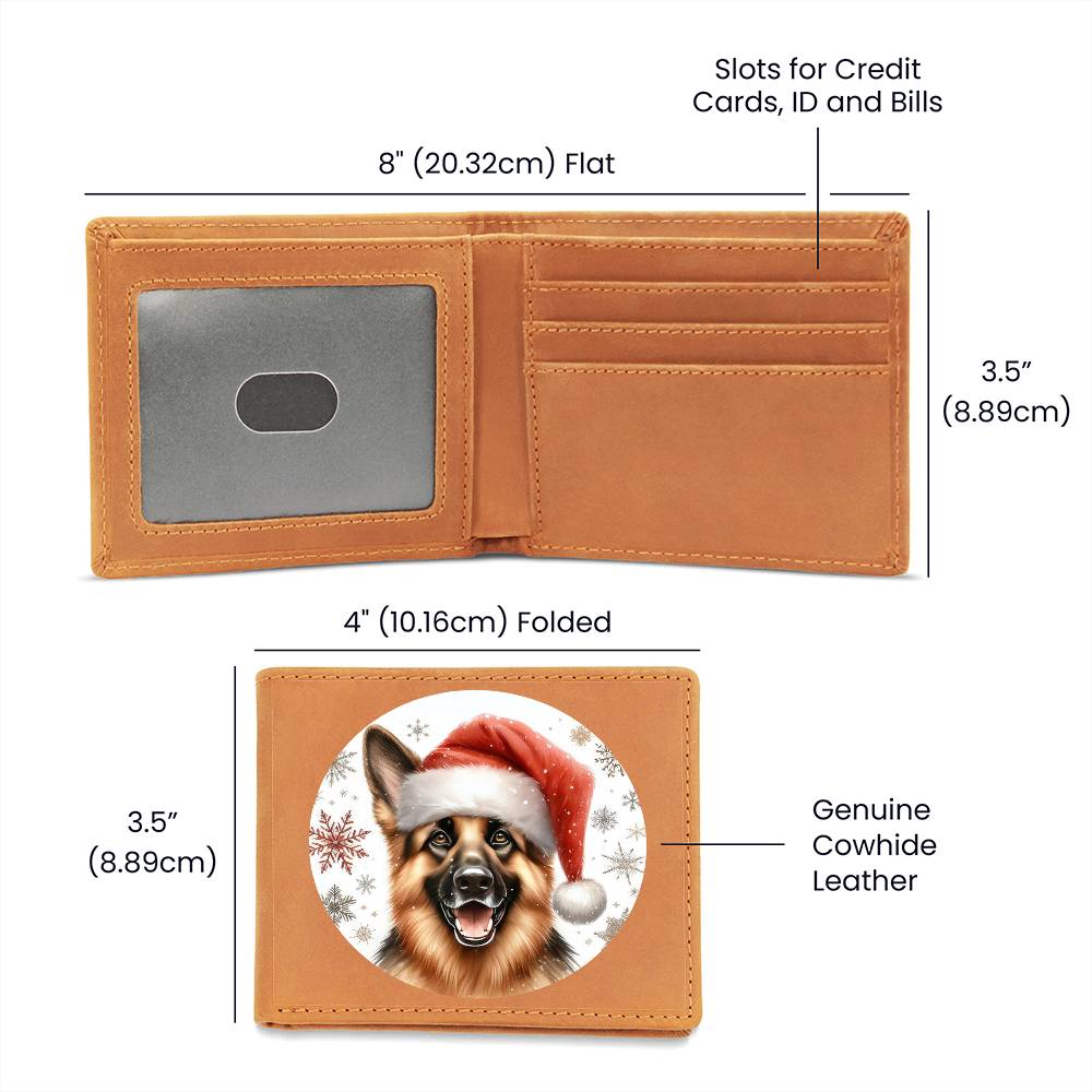 Christmas Dog - German Shepherd - Leather Wallet