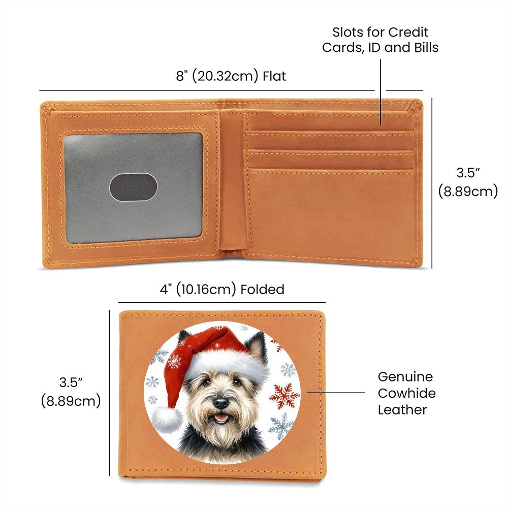 Christmas Dog - Scottish Terrier - Leather Wallet