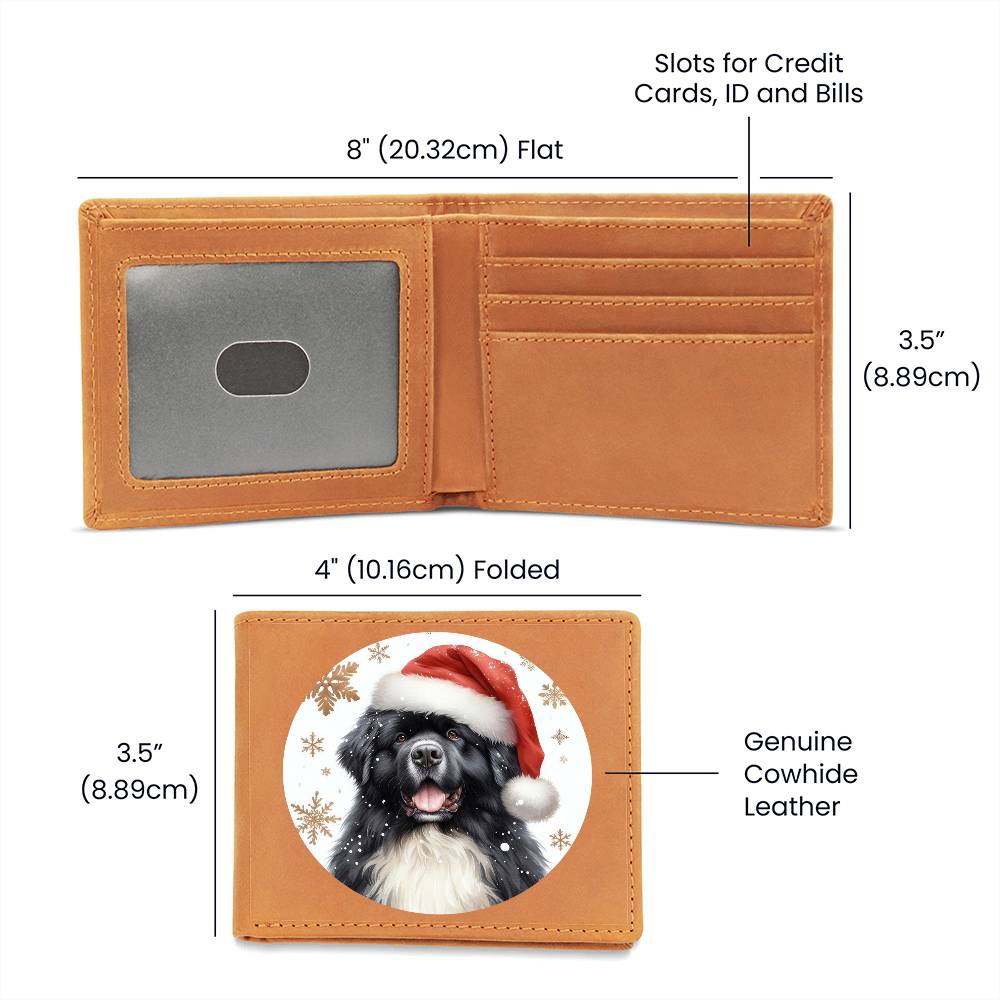 Christmas Dog - Newfoundland - Leather Wallet
