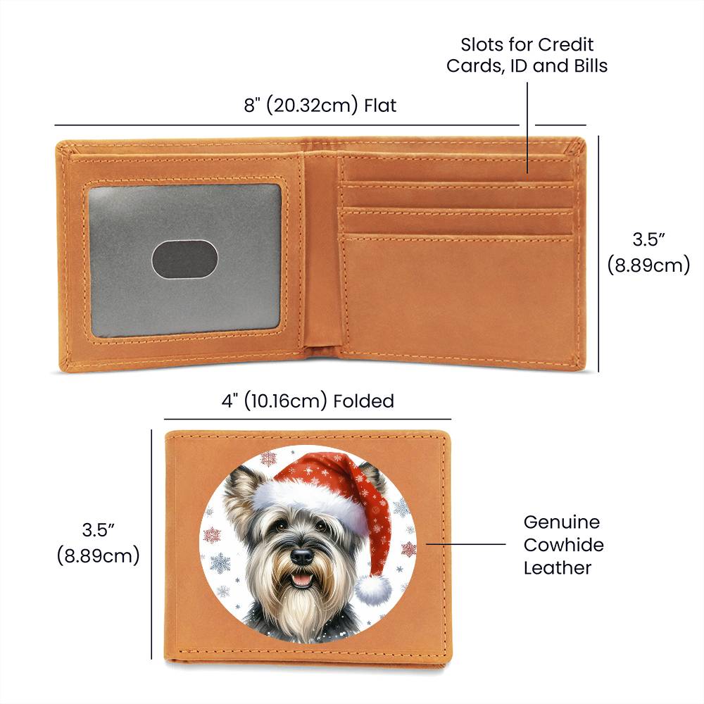 Christmas Dog - Cesky Terrier - Leather Wallet