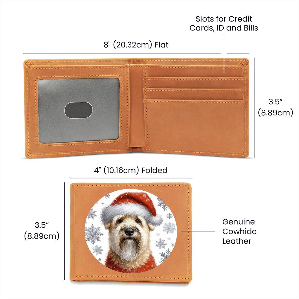 Christmas Dog - Soft Coated Wheaten Terrier - Leather Wallet