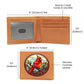 Christmas Red Cardinal Stained Glass Design 021 - Leather Wallet