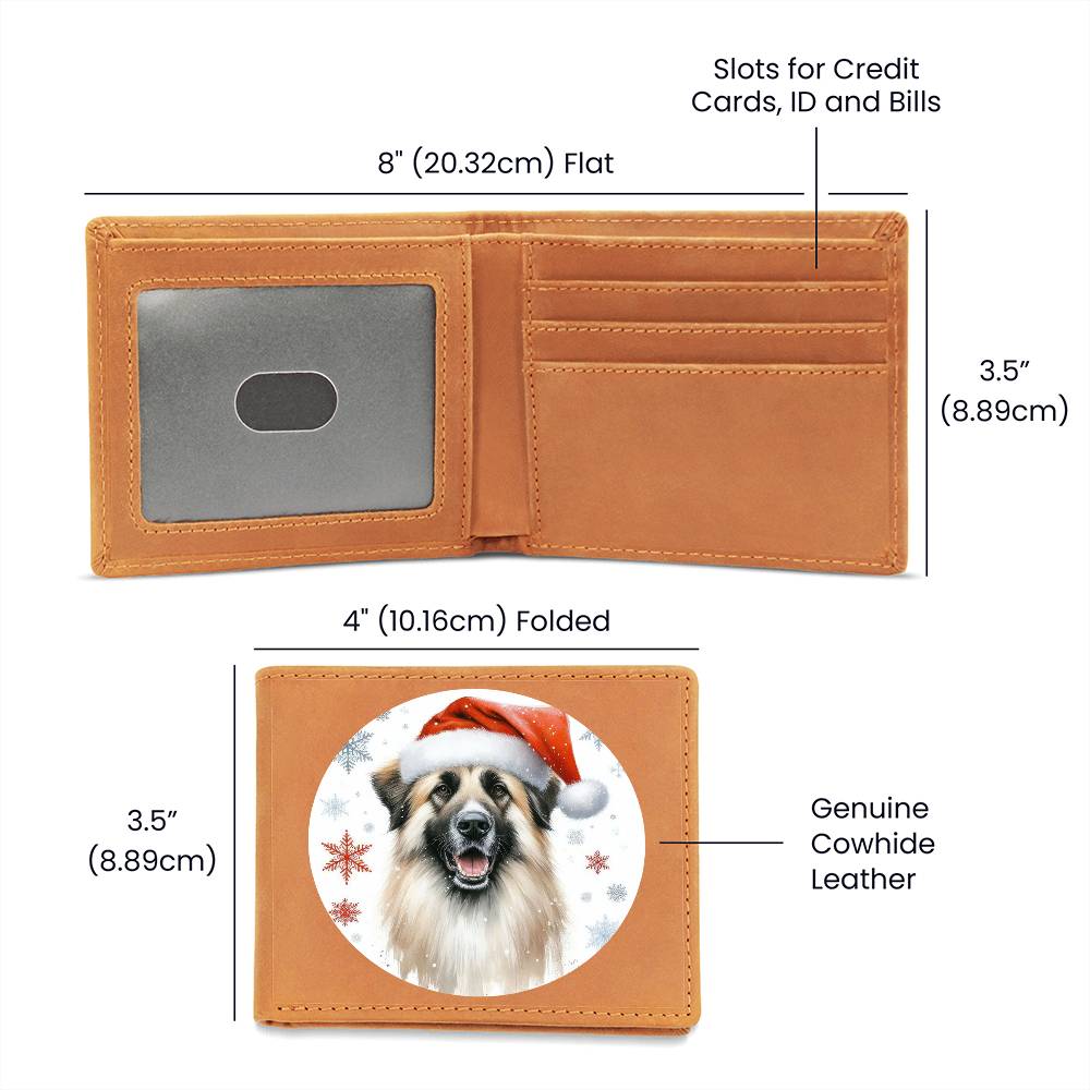 Christmas Dog - Anatolian Shepherd - Leather Wallet