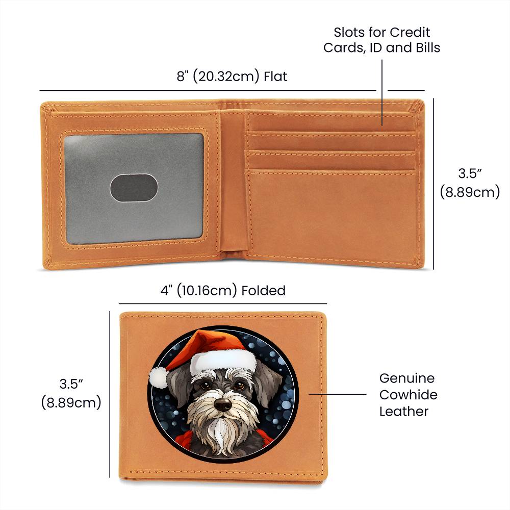 Dog Stained Glass Christmas Design 018 - Leather Wallet